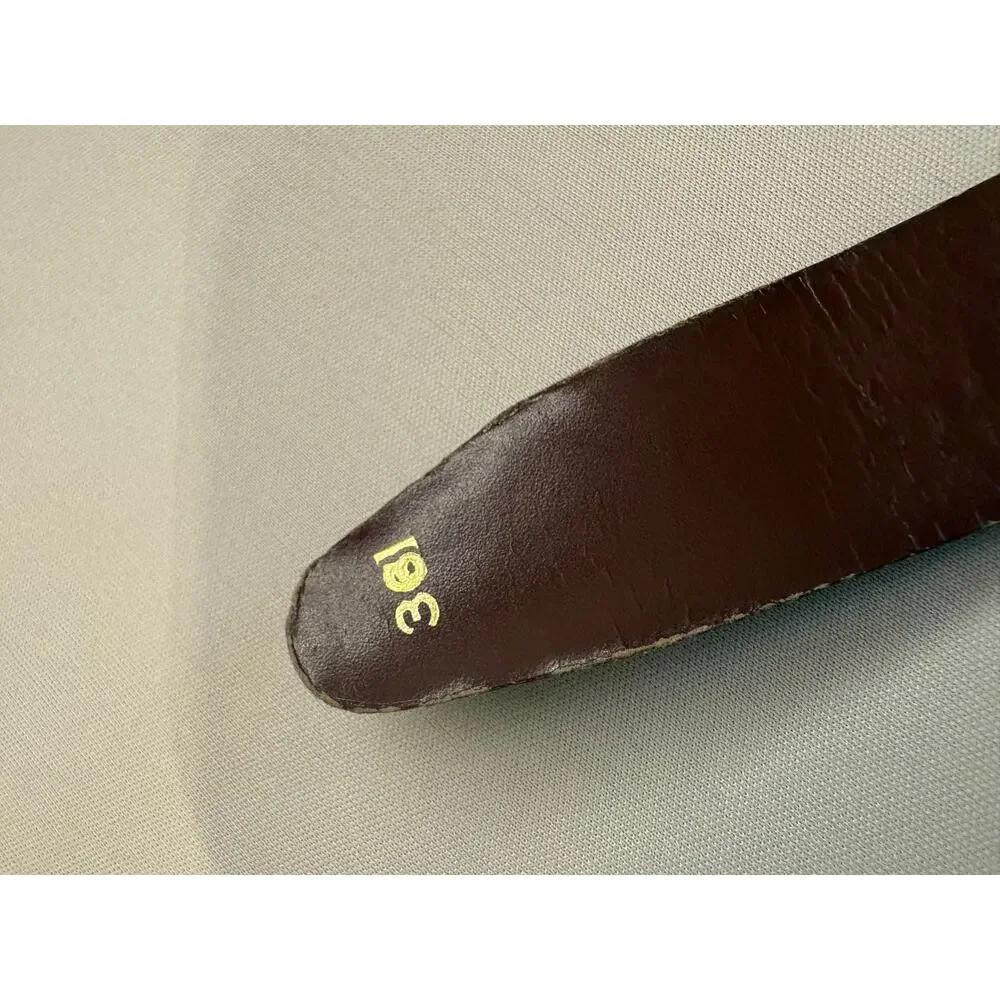 Vintage Brown Genuine Alligator Skin Belt Gold Tone Buckle 36 Old Money Class